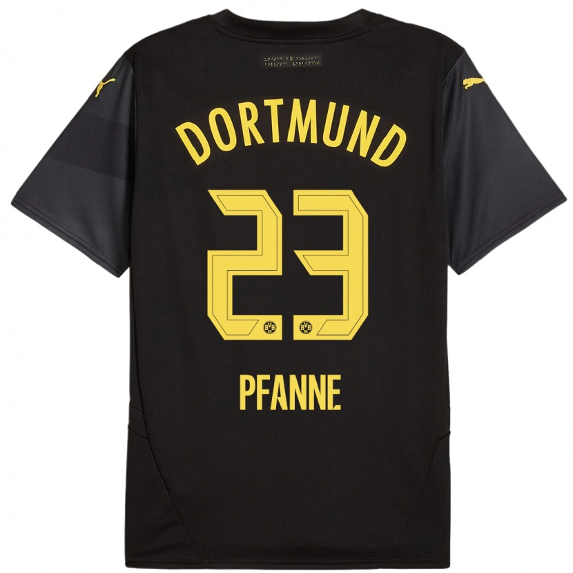 Danxen Damen Franz Pfanne #23 Schwarz Gelb Auswärtstrikot Trikot 2024/25 T-Shirt