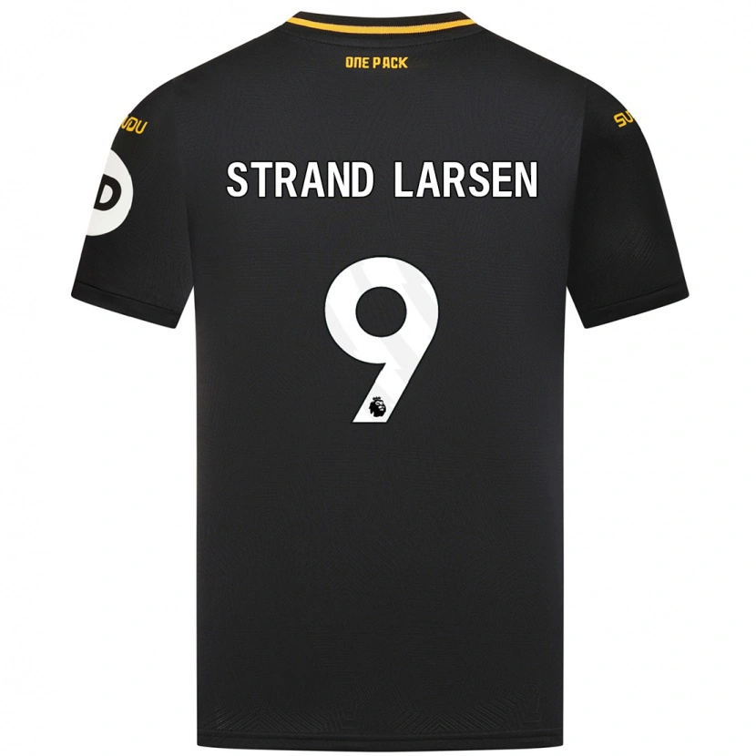 Danxen Damen Jørgen Strand Larsen #9 Schwarz Auswärtstrikot Trikot 2024/25 T-Shirt