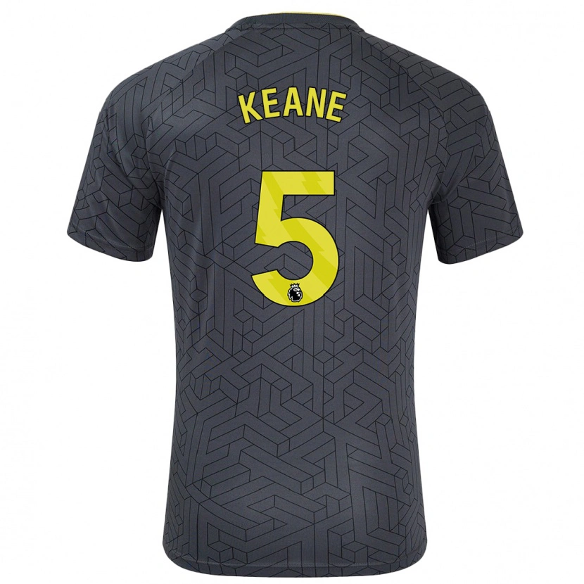 Danxen Damen Michael Keane #5 Schwarz Gelb Auswärtstrikot Trikot 2024/25 T-Shirt