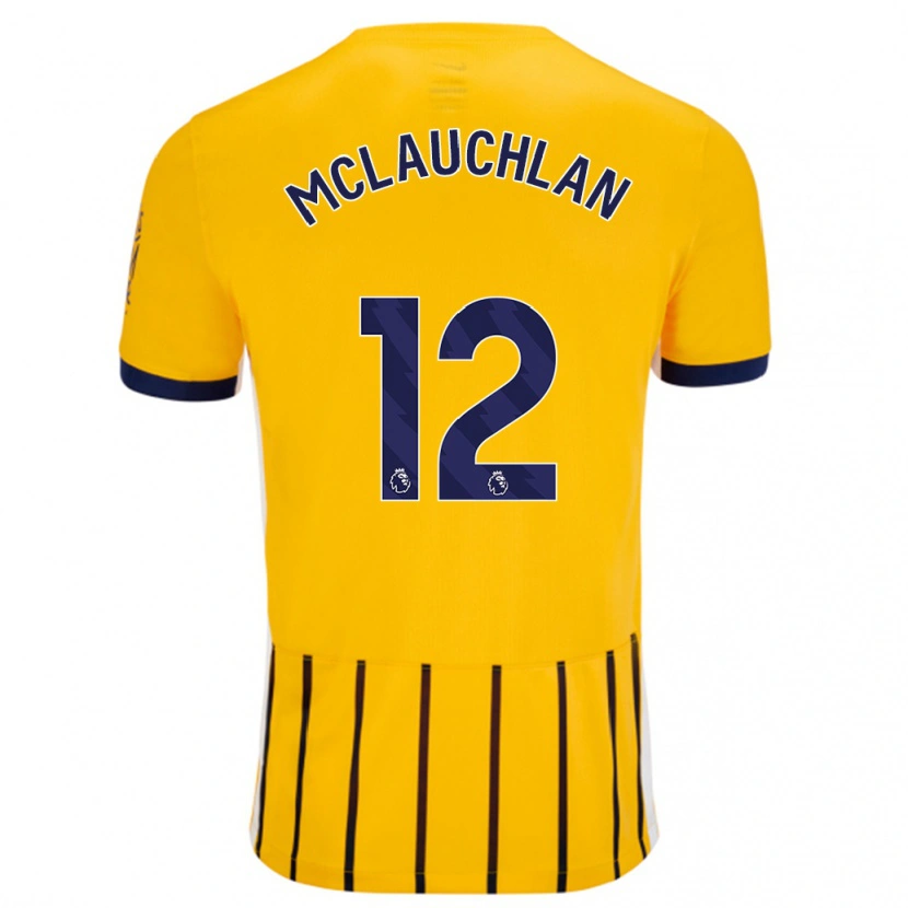 Danxen Damen Rachel Mclauchlan #12 Gold Blau Nadelstreifen Auswärtstrikot Trikot 2024/25 T-Shirt