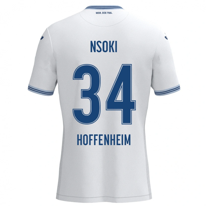 Danxen Damen Stanley Nsoki #34 Weiß Blau Auswärtstrikot Trikot 2024/25 T-Shirt