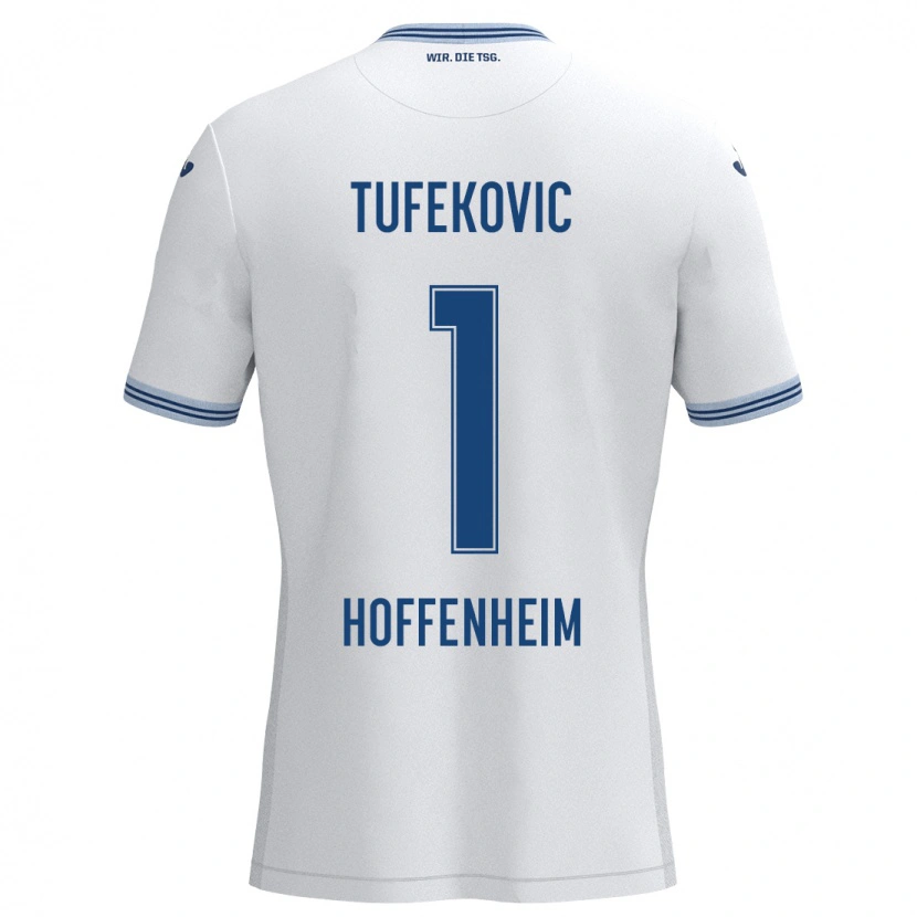 Danxen Damen Martina Tufekovic #1 Weiß Blau Auswärtstrikot Trikot 2024/25 T-Shirt