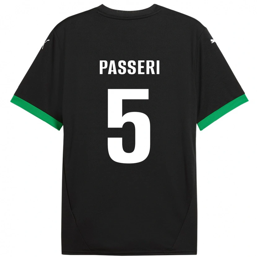 Danxen Kinder Angela Passeri #5 Schwarz Dunkelgrün Heimtrikot Trikot 2024/25 T-Shirt