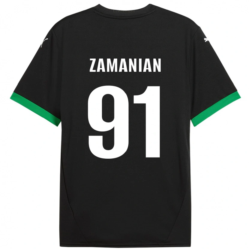 Danxen Kinder Annahita Zamanian #91 Schwarz Dunkelgrün Heimtrikot Trikot 2024/25 T-Shirt