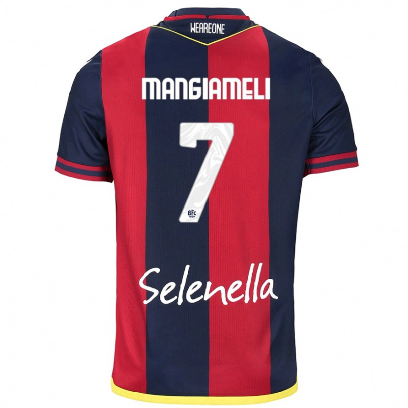 Danxen Kinder Federico Mangiameli #7 Rot Königsblau Heimtrikot Trikot 2024/25 T-Shirt