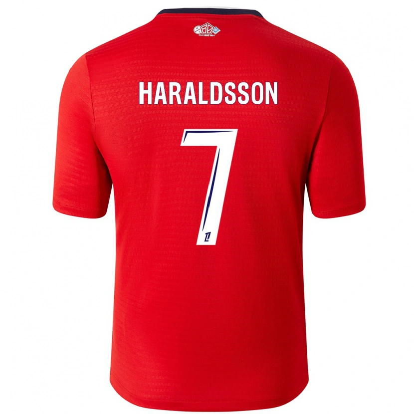 Danxen Kinder Hákon Arnar Haraldsson #7 Rot Weiß Heimtrikot Trikot 2024/25 T-Shirt