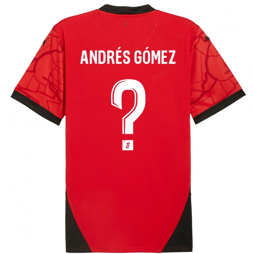 Danxen Kinder Carlos Andrés Gómez #0 Rot Schwarz Heimtrikot Trikot 2024/25 T-Shirt