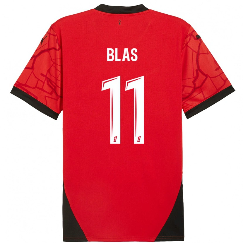 Danxen Kinder Ludovic Blas #11 Rot Schwarz Heimtrikot Trikot 2024/25 T-Shirt