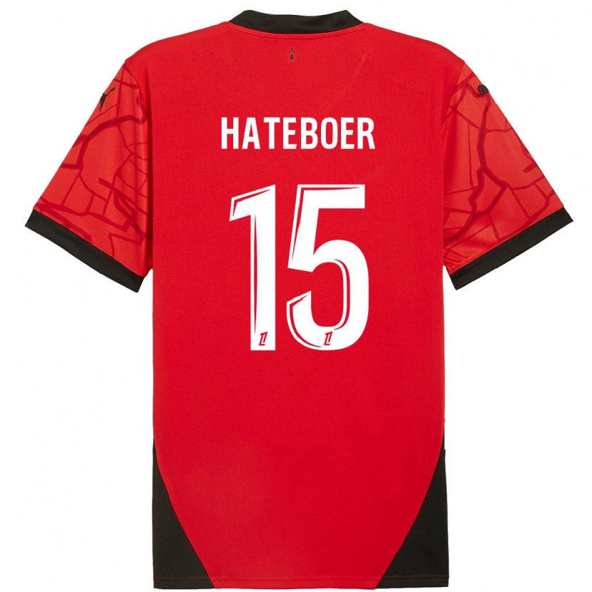 Danxen Kinder Hans Hateboer #15 Rot Schwarz Heimtrikot Trikot 2024/25 T-Shirt