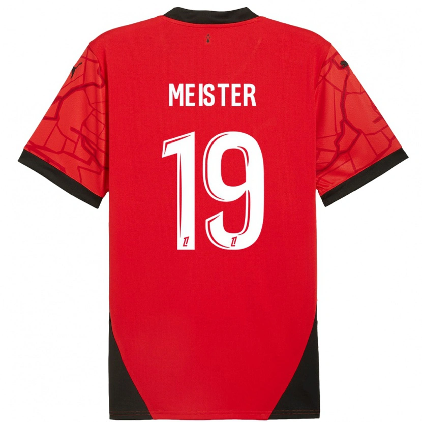 Danxen Kinder Henrik Meister #19 Rot Schwarz Heimtrikot Trikot 2024/25 T-Shirt