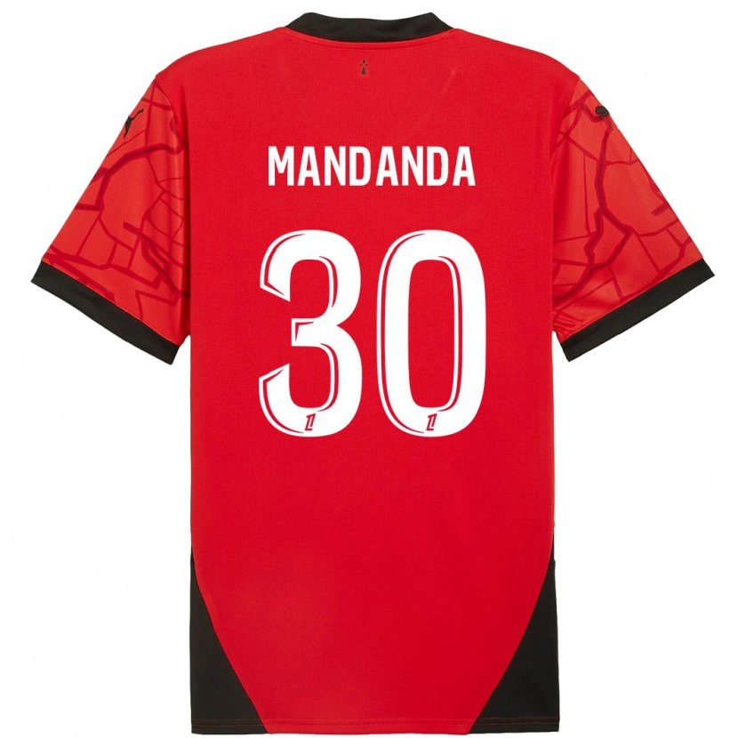 Danxen Kinder Steve Mandanda #30 Rot Schwarz Heimtrikot Trikot 2024/25 T-Shirt