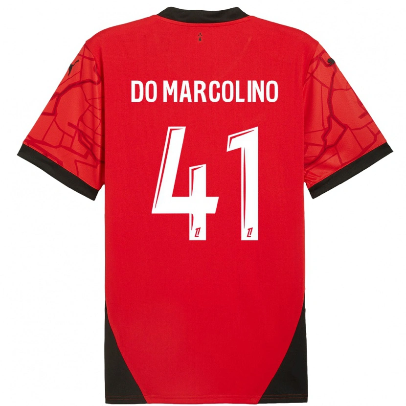 Danxen Kinder Alan Do Marcolino #41 Rot Schwarz Heimtrikot Trikot 2024/25 T-Shirt