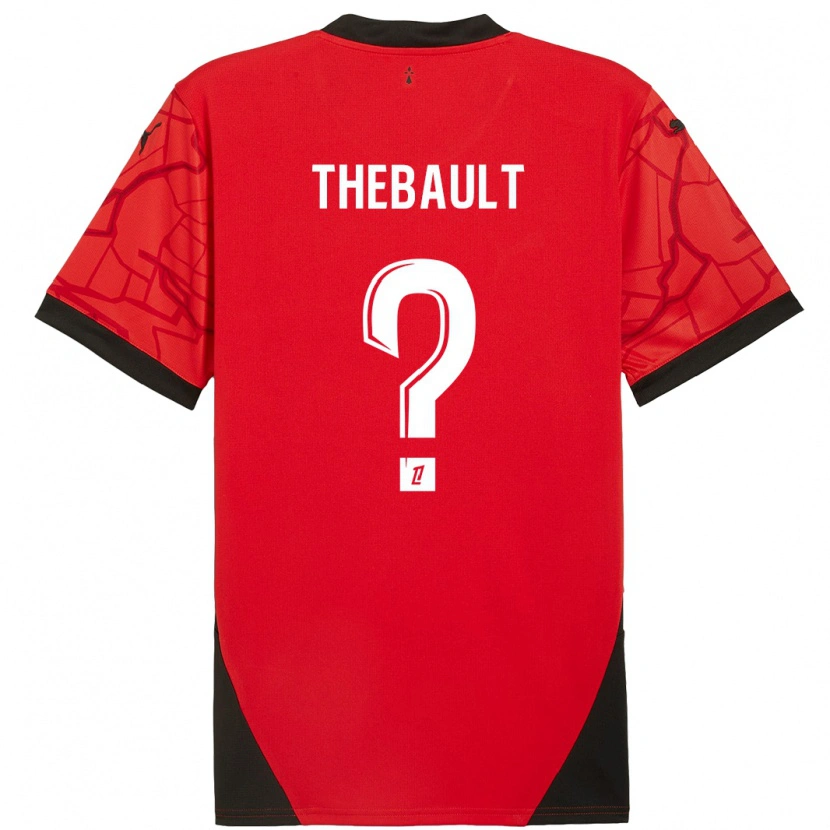 Danxen Kinder Yaël Thébault #0 Rot Schwarz Heimtrikot Trikot 2024/25 T-Shirt