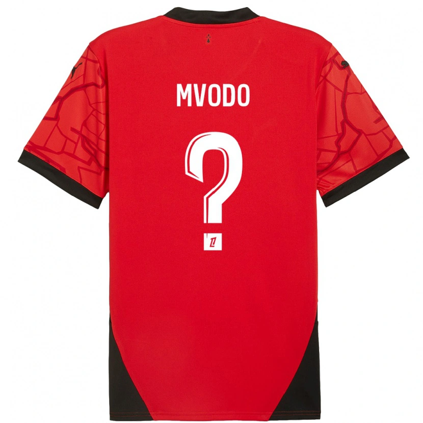 Danxen Kinder Steeve Mvodo Mvodo #0 Rot Schwarz Heimtrikot Trikot 2024/25 T-Shirt