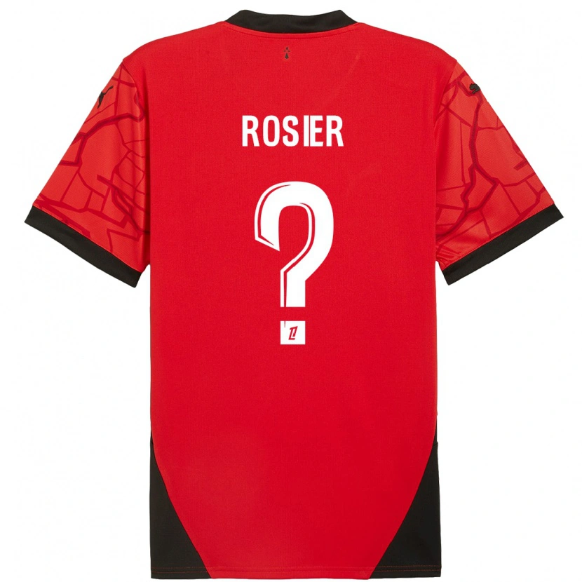 Danxen Kinder Lucas Rosier #0 Rot Schwarz Heimtrikot Trikot 2024/25 T-Shirt