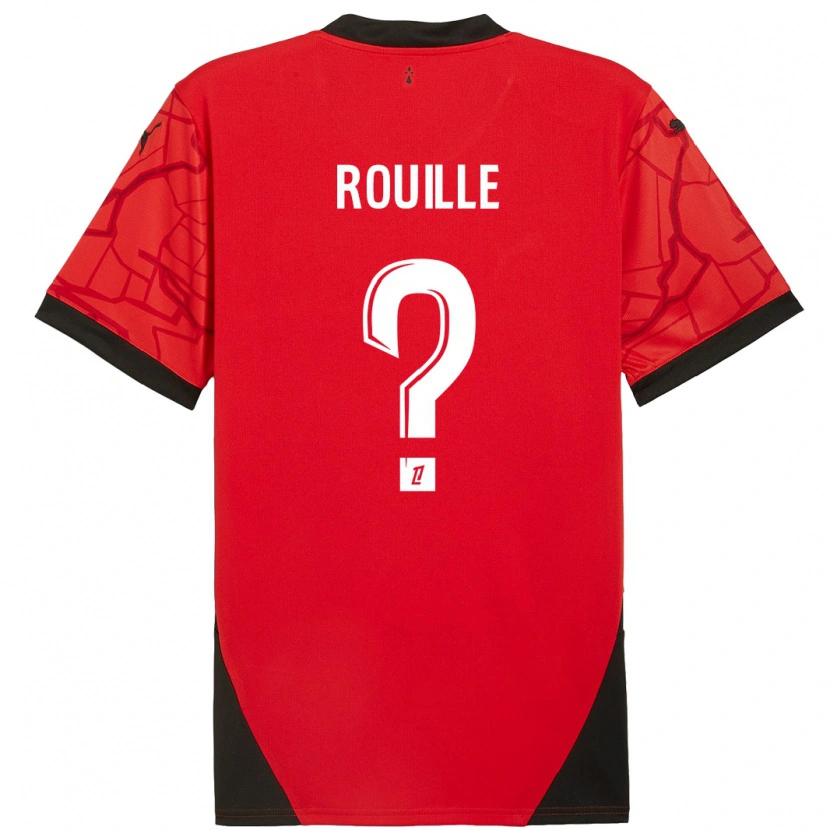 Danxen Kinder Léo Rouillé #0 Rot Schwarz Heimtrikot Trikot 2024/25 T-Shirt