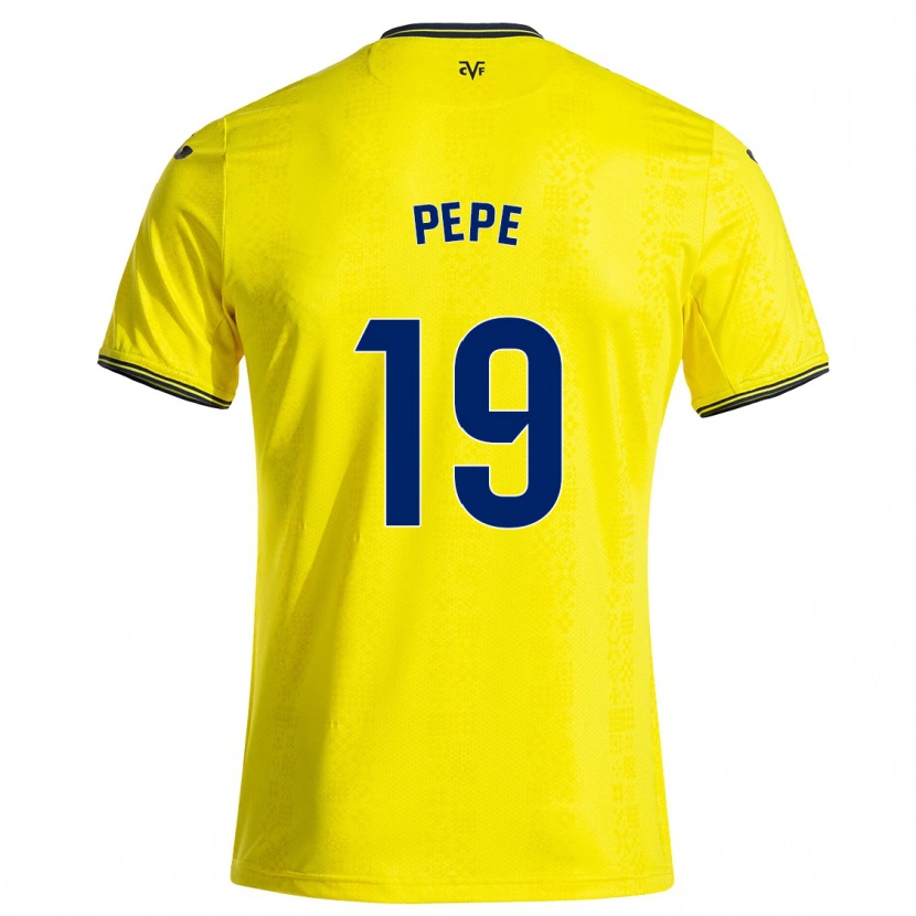 Danxen Kinder Nicolas Pépé #19 Gelb Schwarz Heimtrikot Trikot 2024/25 T-Shirt