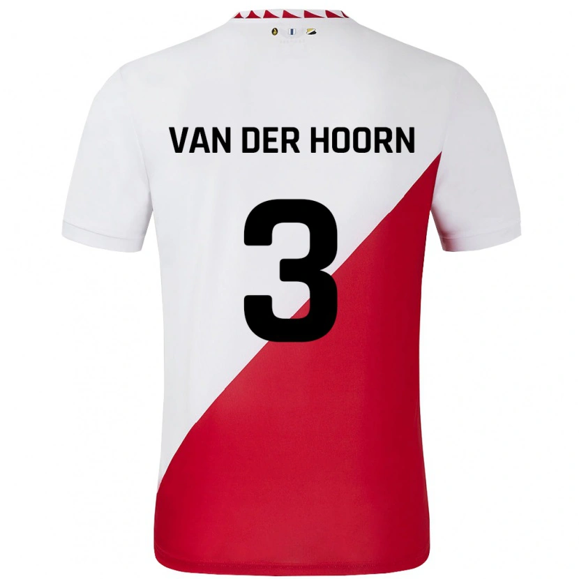 Danxen Kinder Mike Van Der Hoorn #3 Weiß Rot Heimtrikot Trikot 2024/25 T-Shirt