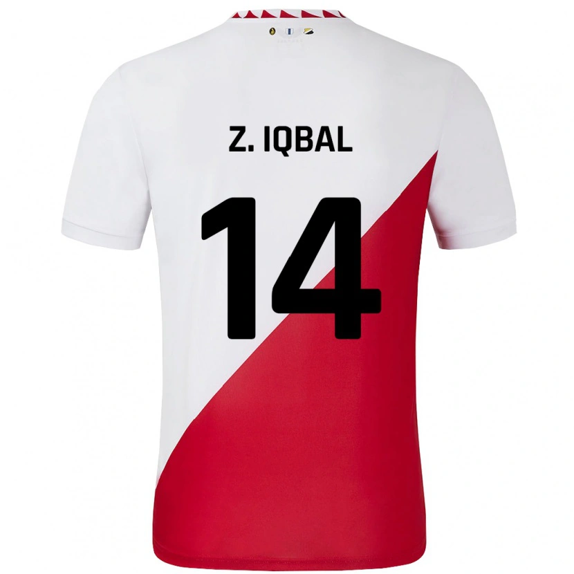 Danxen Kinder Zidane Iqbal #14 Weiß Rot Heimtrikot Trikot 2024/25 T-Shirt