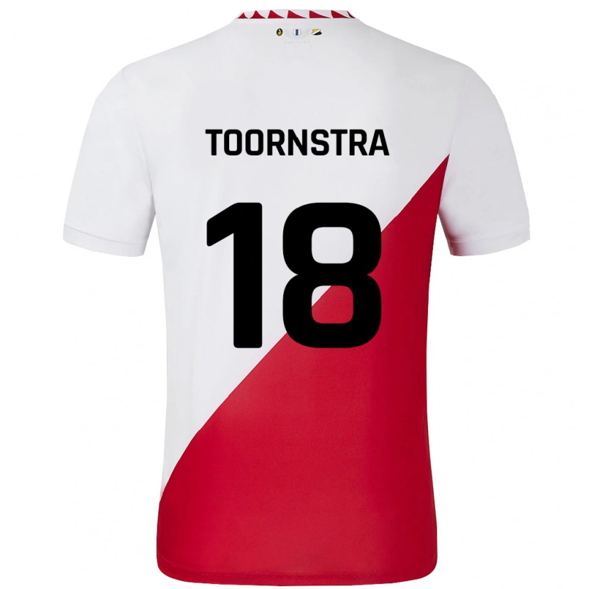 Danxen Kinder Jens Toornstra #18 Weiß Rot Heimtrikot Trikot 2024/25 T-Shirt