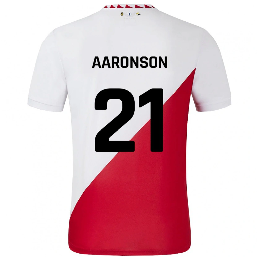 Danxen Kinder Paxten Aaronson #21 Weiß Rot Heimtrikot Trikot 2024/25 T-Shirt