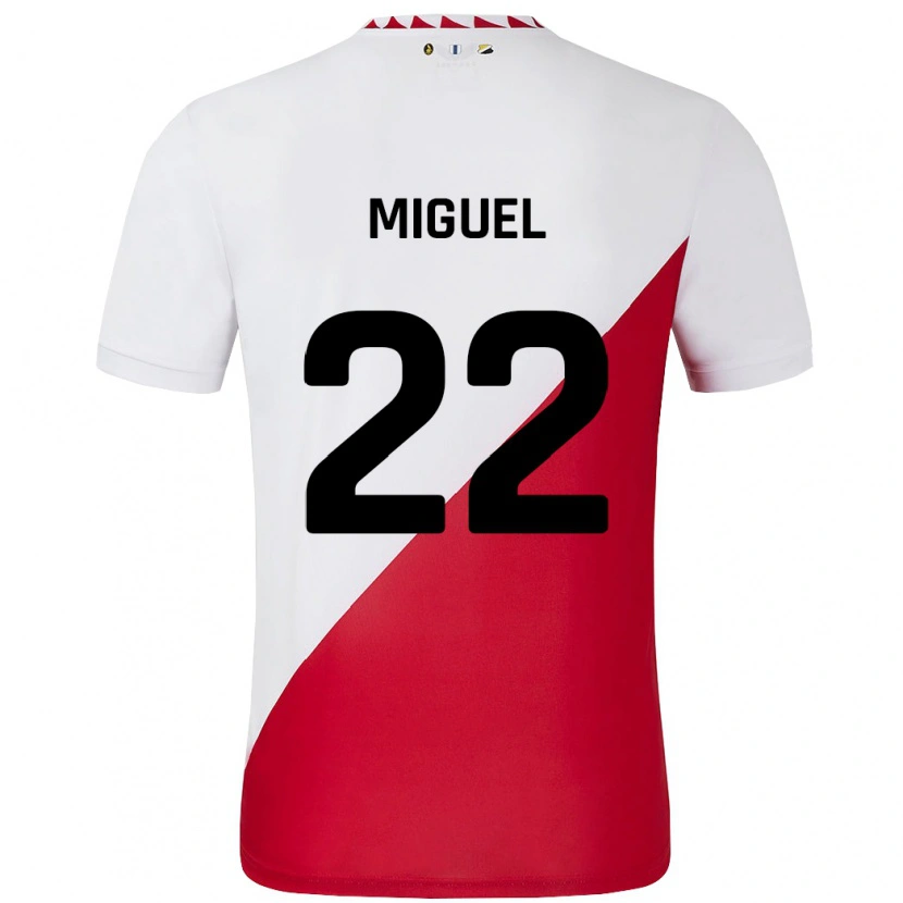 Danxen Kinder Miguel Rodríguez #22 Weiß Rot Heimtrikot Trikot 2024/25 T-Shirt