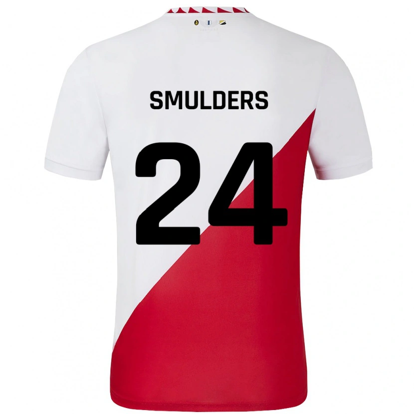 Danxen Kinder Anniek Smulders #24 Weiß Rot Heimtrikot Trikot 2024/25 T-Shirt