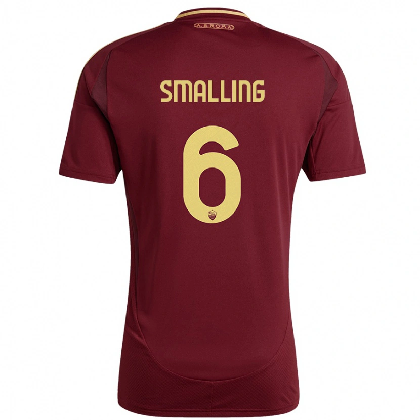 Danxen Kinder Chris Smalling #6 Rot Braun Gold Heimtrikot Trikot 2024/25 T-Shirt