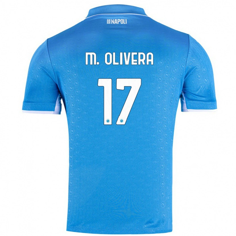 Danxen Kinder Mathías Olivera #17 Himmelblau Heimtrikot Trikot 2024/25 T-Shirt