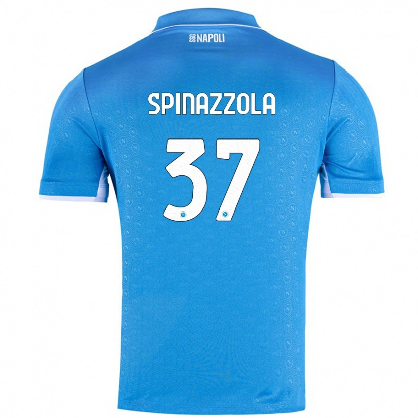 Danxen Kinder Leonardo Spinazzola #37 Himmelblau Heimtrikot Trikot 2024/25 T-Shirt