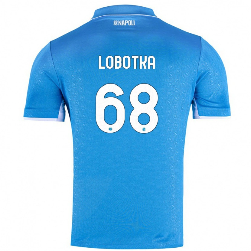 Danxen Kinder Stanislav Lobotka #68 Himmelblau Heimtrikot Trikot 2024/25 T-Shirt