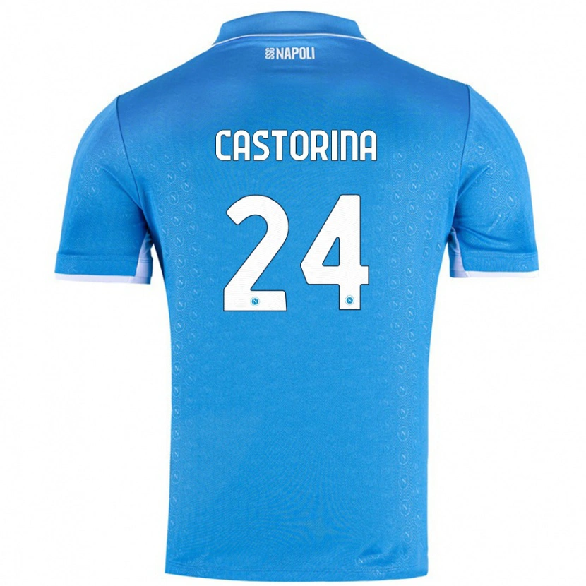 Danxen Kinder Alessandro Castorina #24 Himmelblau Heimtrikot Trikot 2024/25 T-Shirt