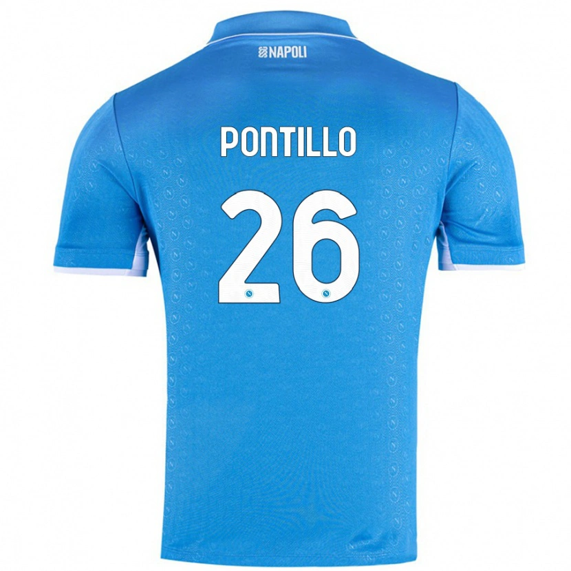 Danxen Kinder Pasquale Pontillo #26 Himmelblau Heimtrikot Trikot 2024/25 T-Shirt