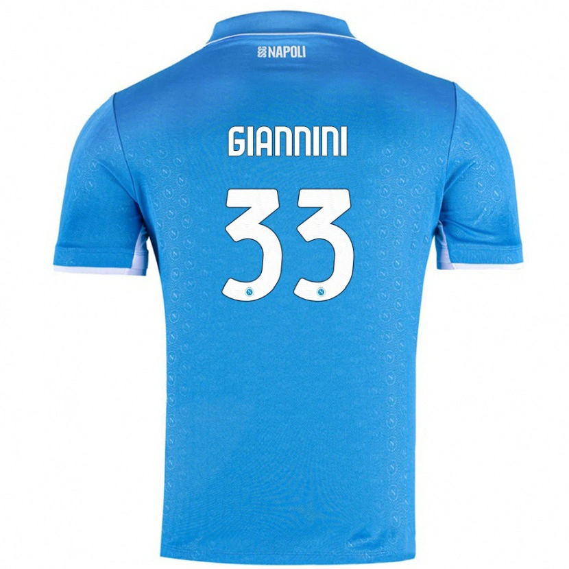 Danxen Kinder Enrico Giannini #33 Himmelblau Heimtrikot Trikot 2024/25 T-Shirt