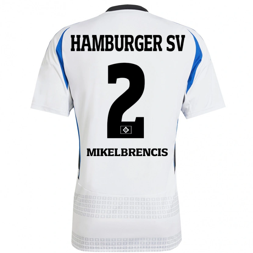 Danxen Kinder William Mikelbrencis #2 Weiß Blau Heimtrikot Trikot 2024/25 T-Shirt