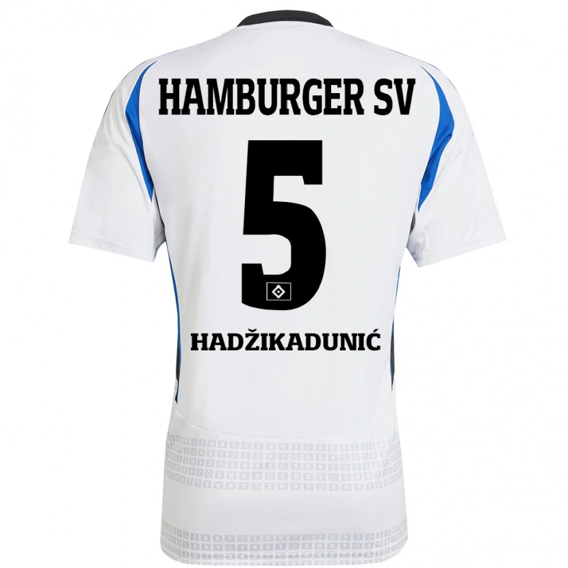 Danxen Kinder Dennis Hadzikadunic #5 Weiß Blau Heimtrikot Trikot 2024/25 T-Shirt