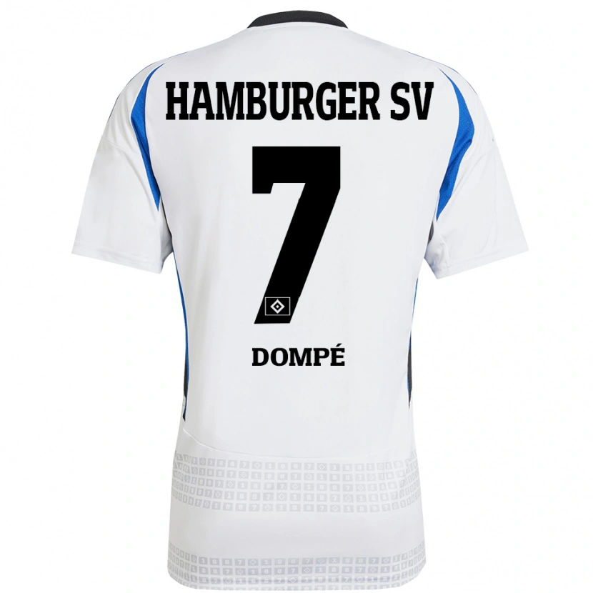 Danxen Kinder Jean-Luc Dompé #7 Weiß Blau Heimtrikot Trikot 2024/25 T-Shirt