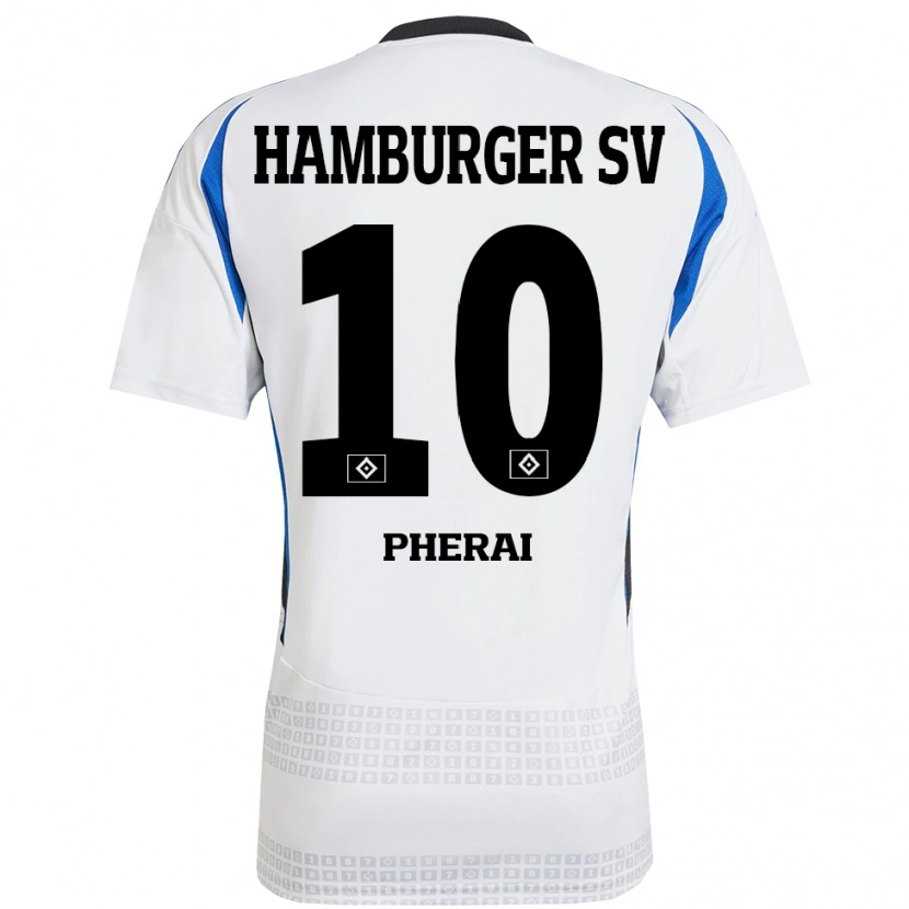 Danxen Kinder Immanuel Pherai #10 Weiß Blau Heimtrikot Trikot 2024/25 T-Shirt