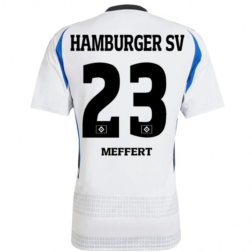 Danxen Kinder Jonas Meffert #23 Weiß Blau Heimtrikot Trikot 2024/25 T-Shirt