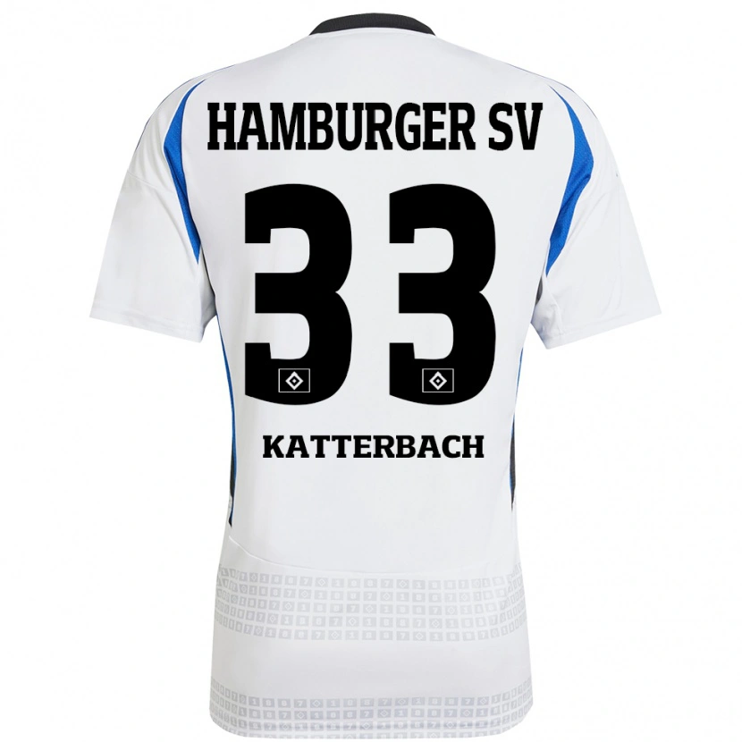 Danxen Kinder Noah Katterbach #33 Weiß Blau Heimtrikot Trikot 2024/25 T-Shirt