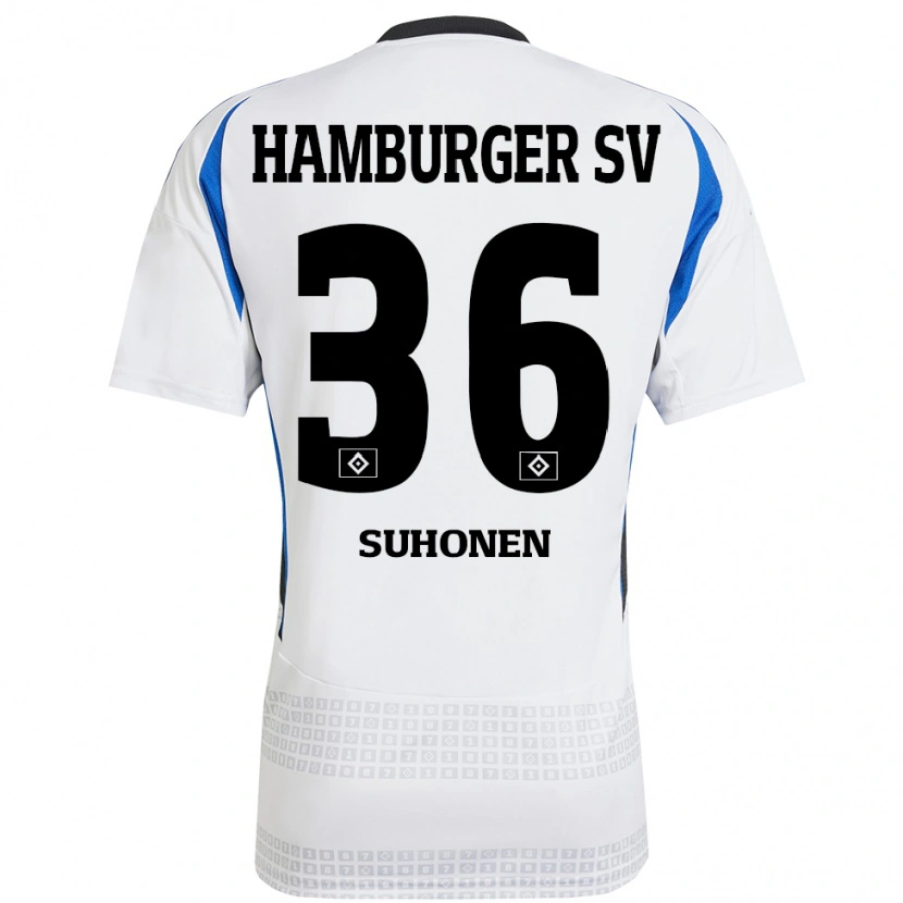 Danxen Kinder Anssi Suhonen #36 Weiß Blau Heimtrikot Trikot 2024/25 T-Shirt