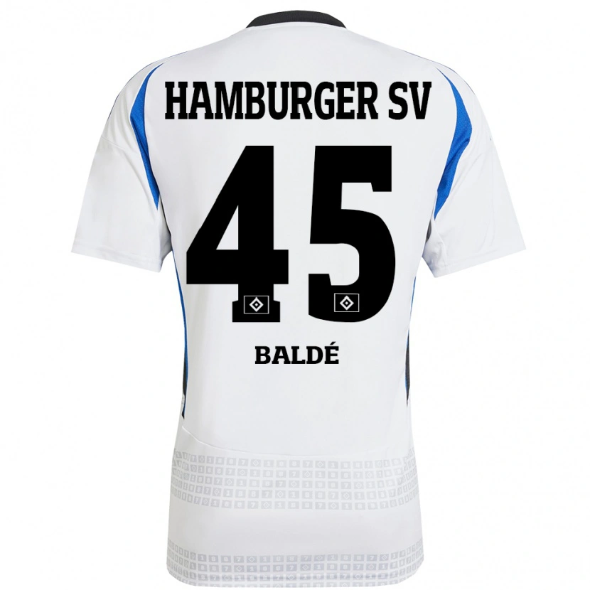 Danxen Kinder Fabio Baldé #45 Weiß Blau Heimtrikot Trikot 2024/25 T-Shirt