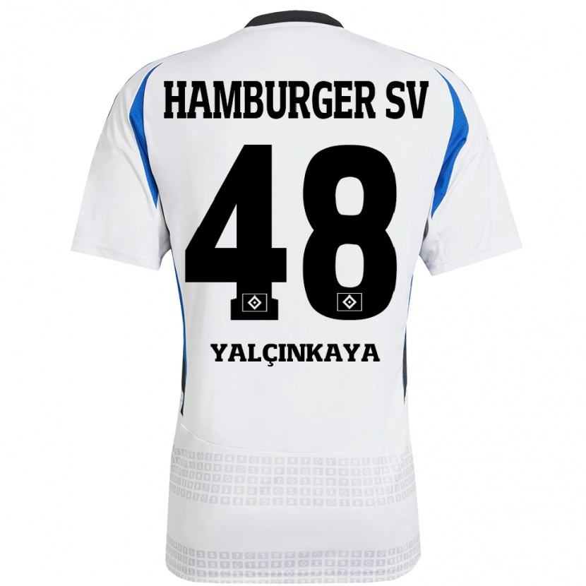 Danxen Kinder Bilal Yalcinkaya #48 Weiß Blau Heimtrikot Trikot 2024/25 T-Shirt