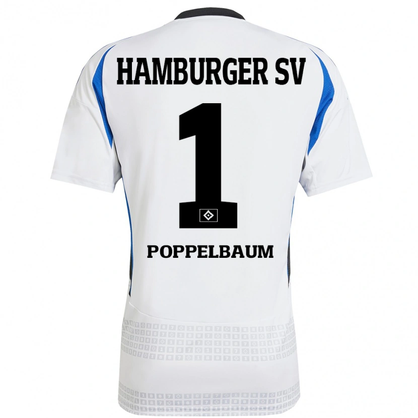 Danxen Kinder Colin Poppelbaum #1 Weiß Blau Heimtrikot Trikot 2024/25 T-Shirt