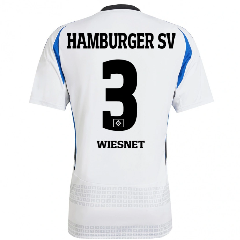 Danxen Kinder Melvin Wiesnet #3 Weiß Blau Heimtrikot Trikot 2024/25 T-Shirt