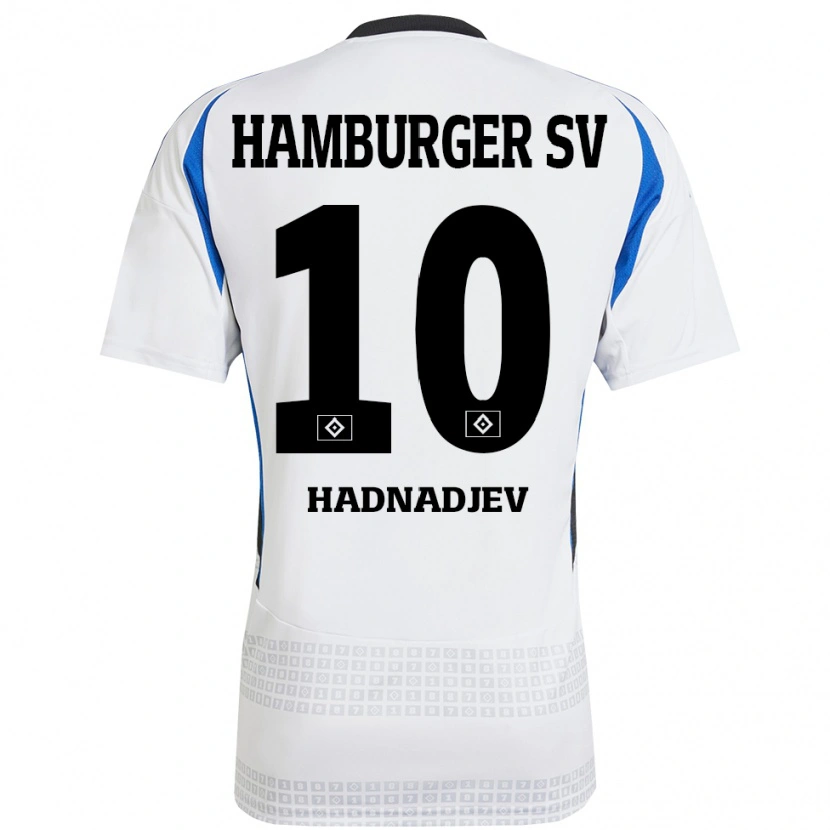 Danxen Kinder Marko Hadnadjev #10 Weiß Blau Heimtrikot Trikot 2024/25 T-Shirt