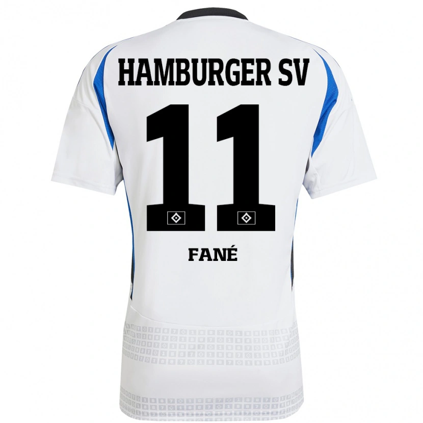 Danxen Kinder Sidi Fané #11 Weiß Blau Heimtrikot Trikot 2024/25 T-Shirt