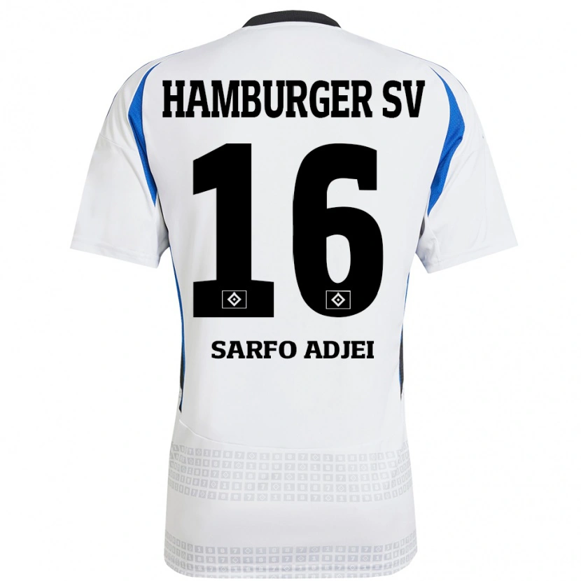 Danxen Kinder Maximilian Sarfo-Adjei #16 Weiß Blau Heimtrikot Trikot 2024/25 T-Shirt