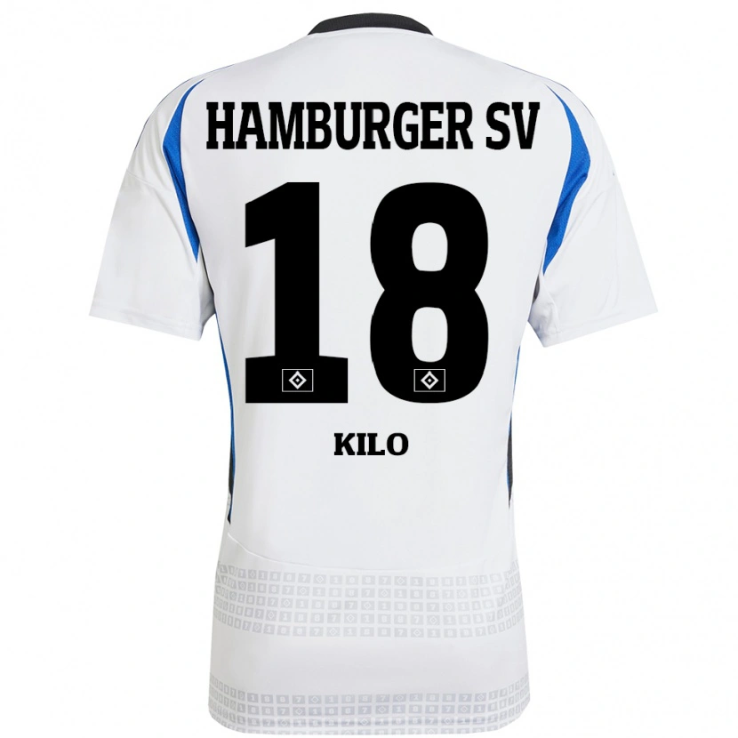 Danxen Kinder Jesse Kilo #18 Weiß Blau Heimtrikot Trikot 2024/25 T-Shirt