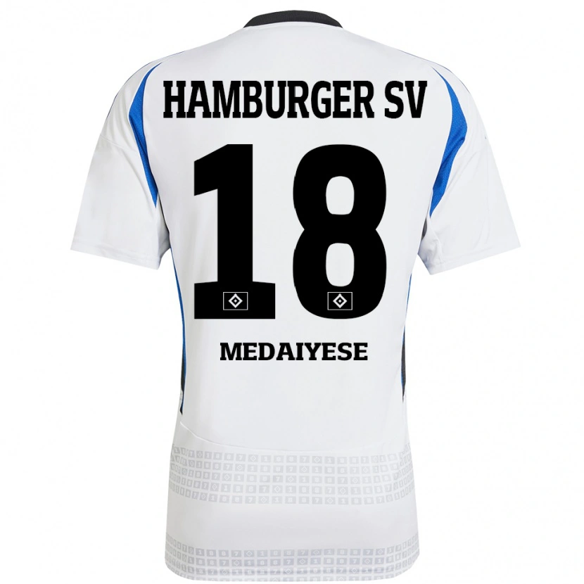 Danxen Kinder Olamide Medaiyese #18 Weiß Blau Heimtrikot Trikot 2024/25 T-Shirt